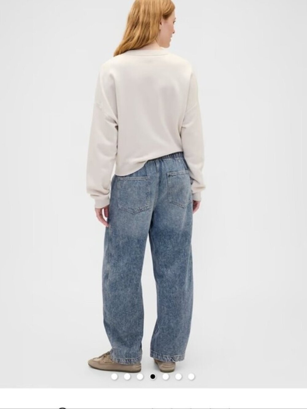 GAP Women's Light Wash Relaxed Drawstring Barrel Jeans - Picture 3 of 11